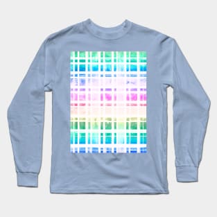 Pastel Rainbow Watercolor Gingham Long Sleeve T-Shirt